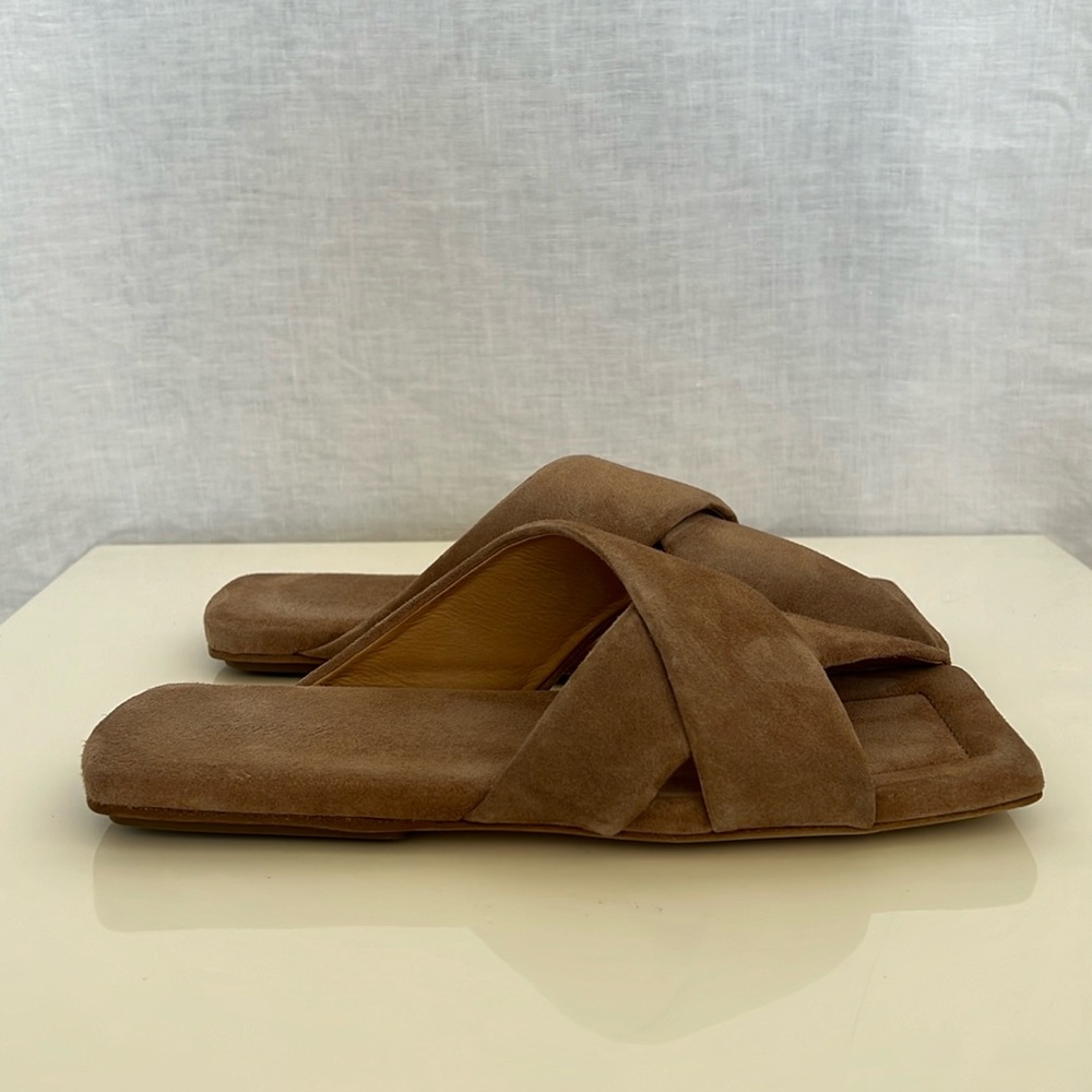 Marsèll Suede Slide Sandals Scalzato Hazelnut Tan 9.5/39.5 Italy NWOT w/Box,Bag